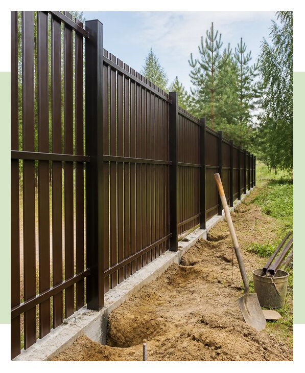 Установка забора на участке под ключ для дома в Воскресенске