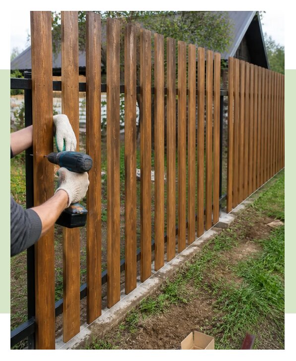 Установка забора из деревянного штакетника под ключ в Воскресенске